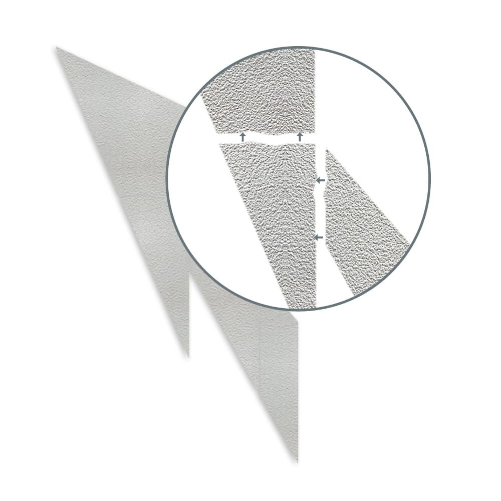 Vergrößerter Ausschnitt verdeutlicht Oberflächenstruktur sowie präzise Passform der Einzelteile