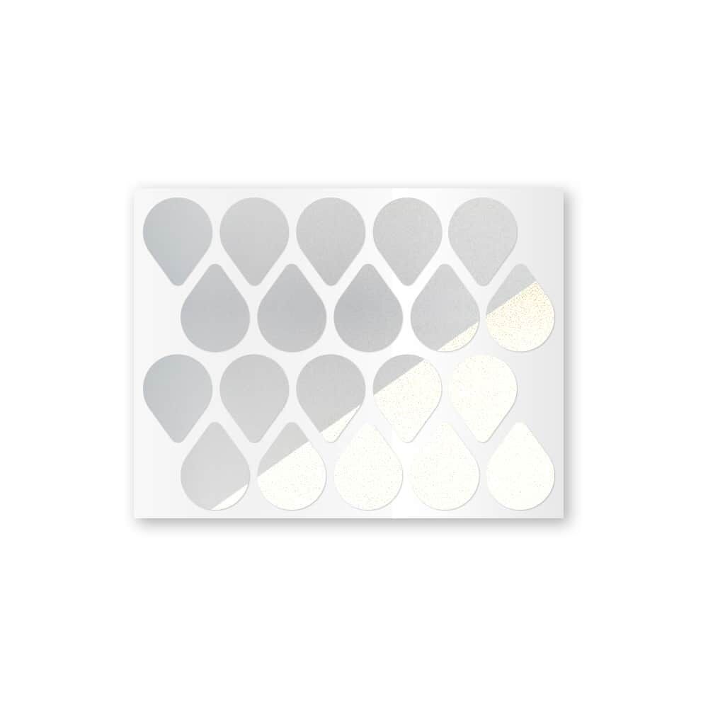 Reflexsticker Light Tropfen in Weiß auf Stickerbogen
