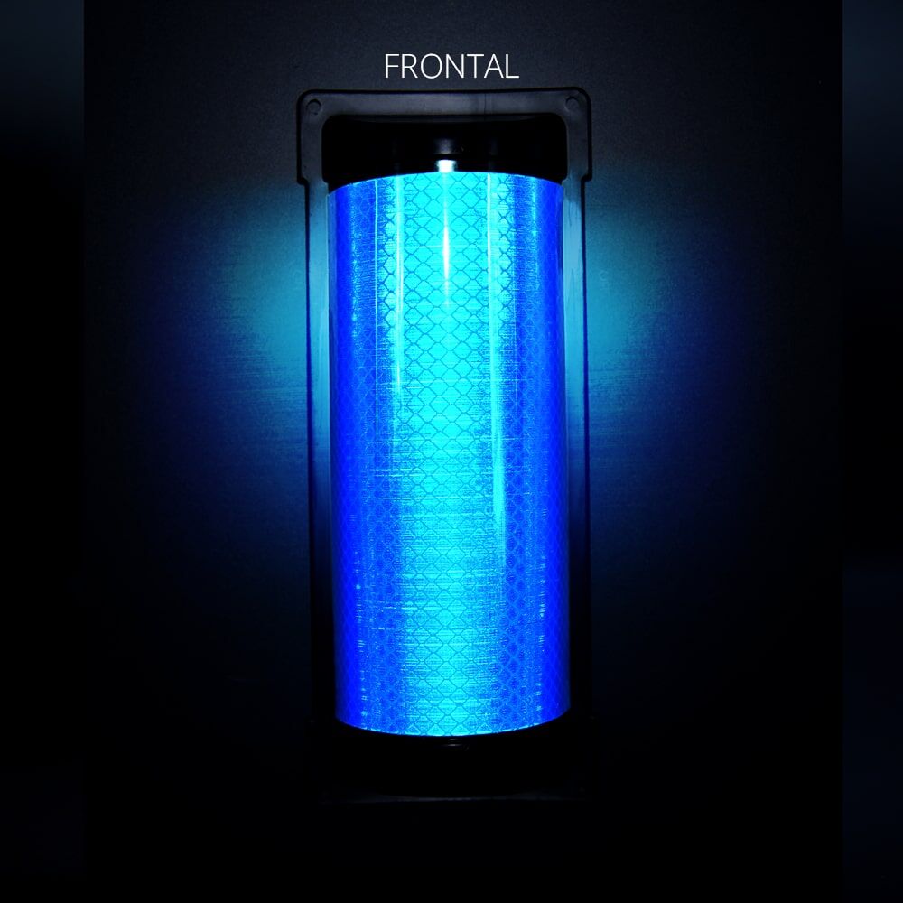 Wildwarner blau frontal, breite Reflexfläche