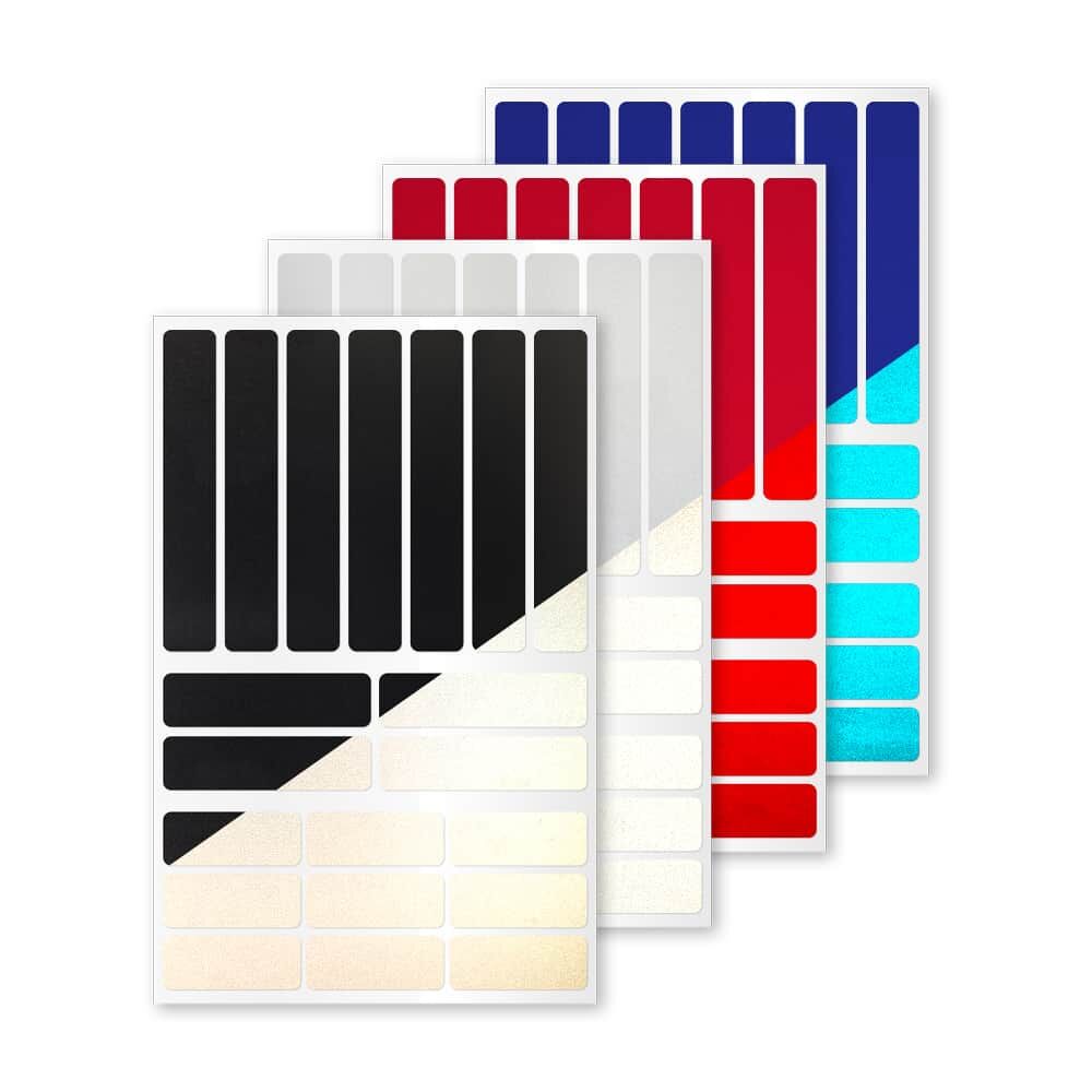 Reflexsticker Light Streifenmix in mehreren Farben auf Stickerbögen
