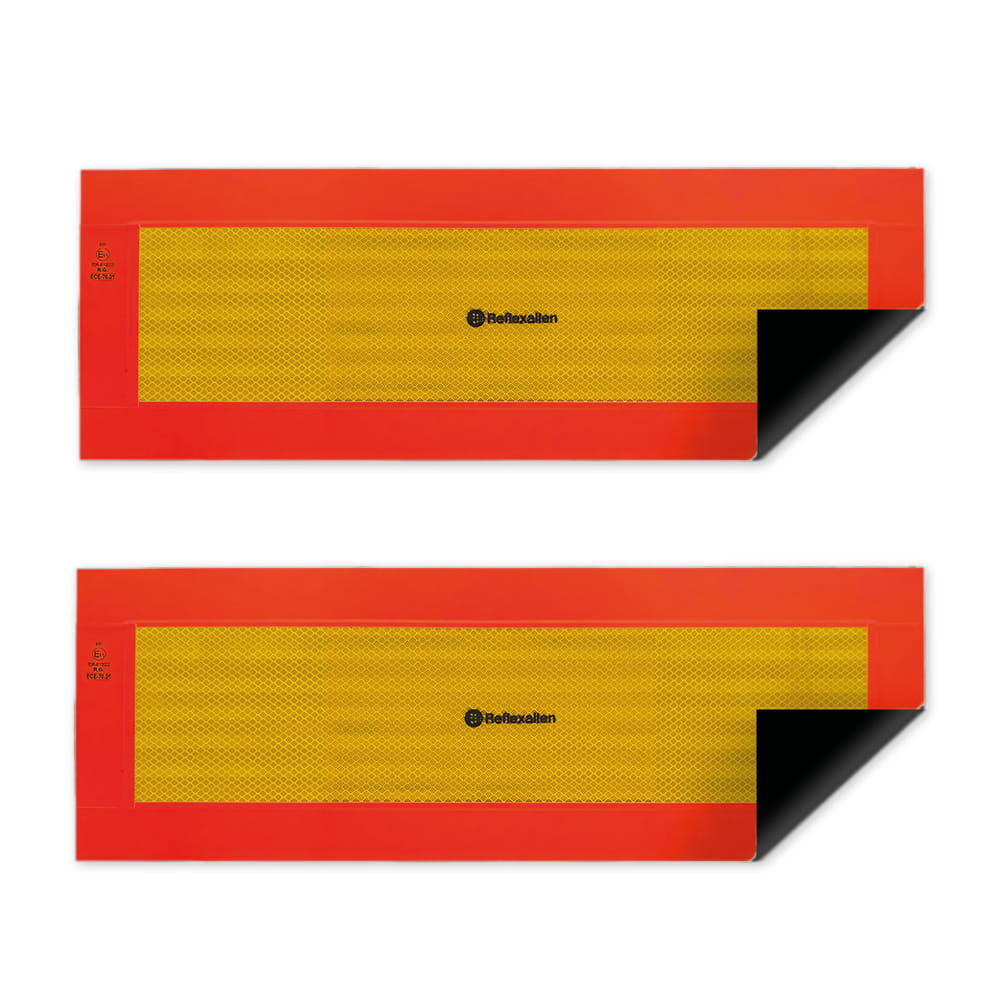 Reflexallen Heckwarntafel Halbmarkierungen für Anhänger magnetisch