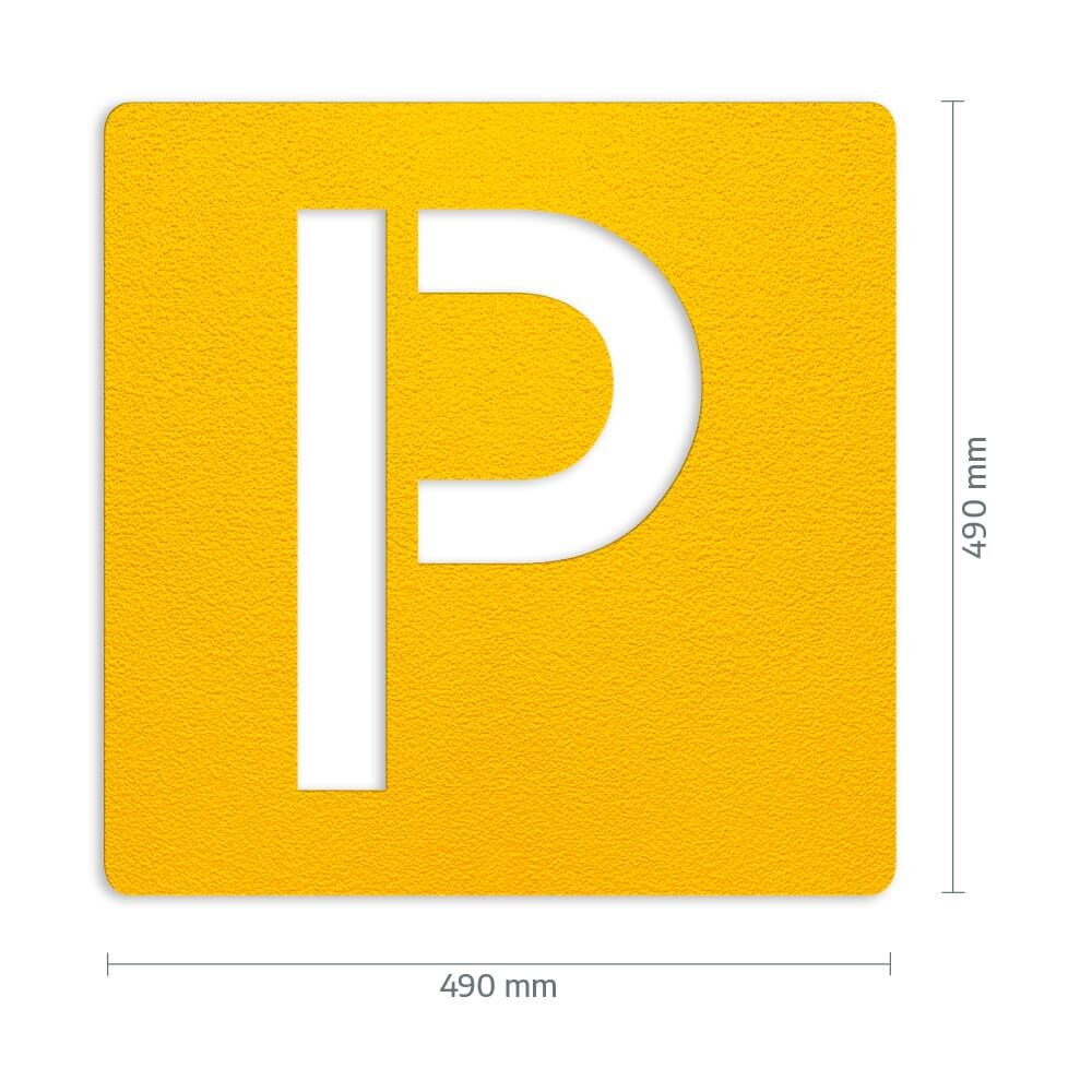 3M Stamark „P“-Markierung mit Maßangaben 490 × 490 mm, rutschhemmend