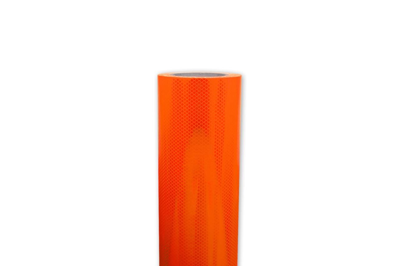 Fluor-Orangene 3M DG 4081-Rolle (914 mm), frontale Ansicht der Reflexfolie