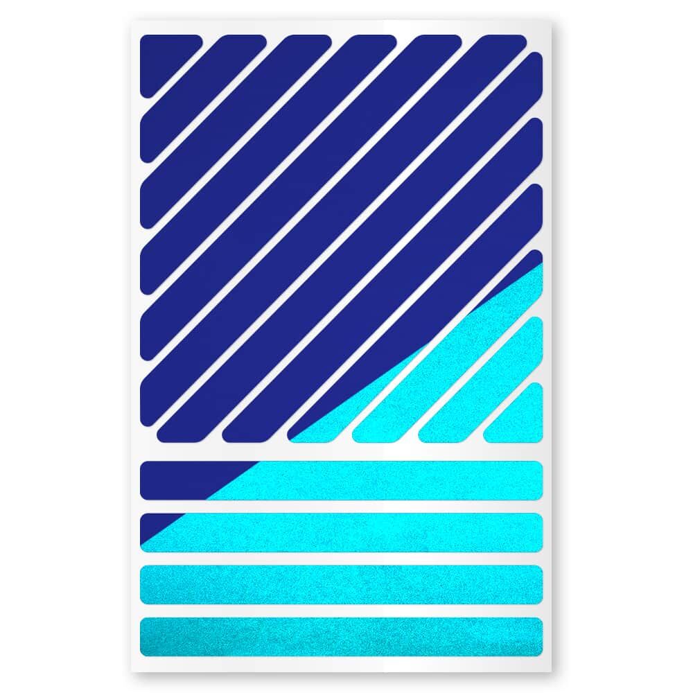 Reflexsticker Light Streifen schmal in Blau auf Stickerbogen