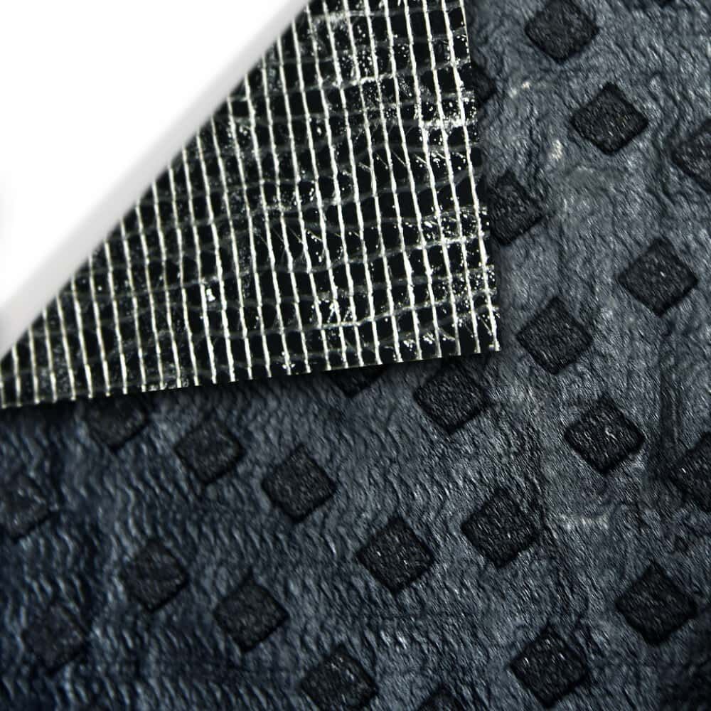 Detailaufnahme der Rückseite der 3M Stamark A715 mit Gitternetz unter abziehbarer Schutzfolie