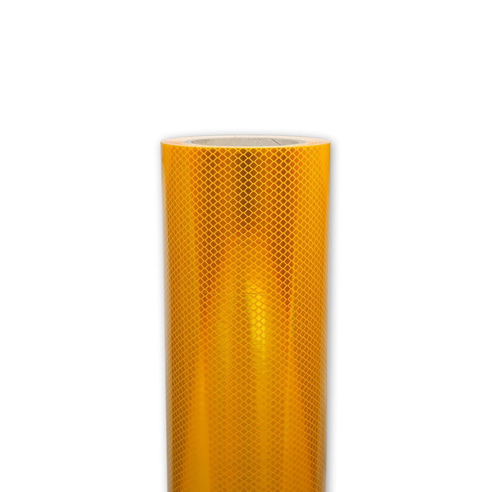 Gelbe 3M 4091-Rolle (914 mm), frontale Ansicht der Reflexfolie