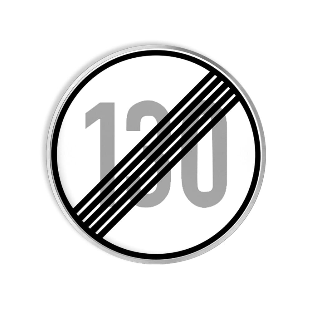 VZ 278-130 Ende der zulässigen Höchstgeschwindigkeit 130 km/ VZ 278-130 Ende der zulässigen Höchstgeschwindigkeit 130 km/