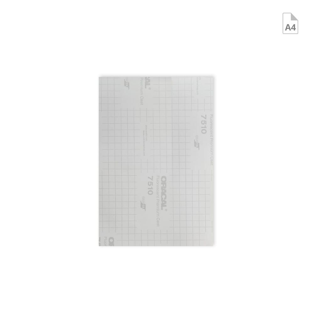 Rückseite A4-Bogen ORACAL 7510 mit kariertem Trägerpapier.