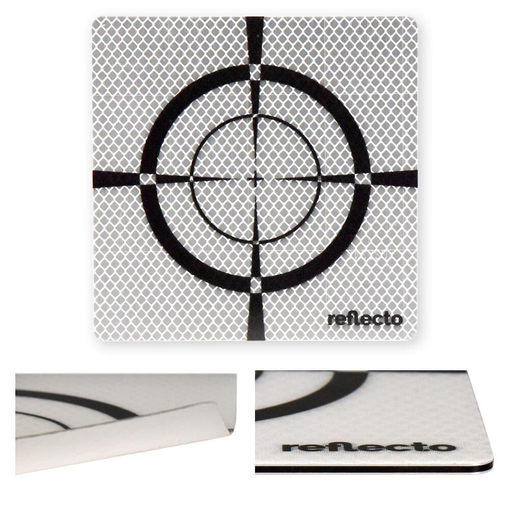 Reflexzielmarke weiß mit Fadenkreuz