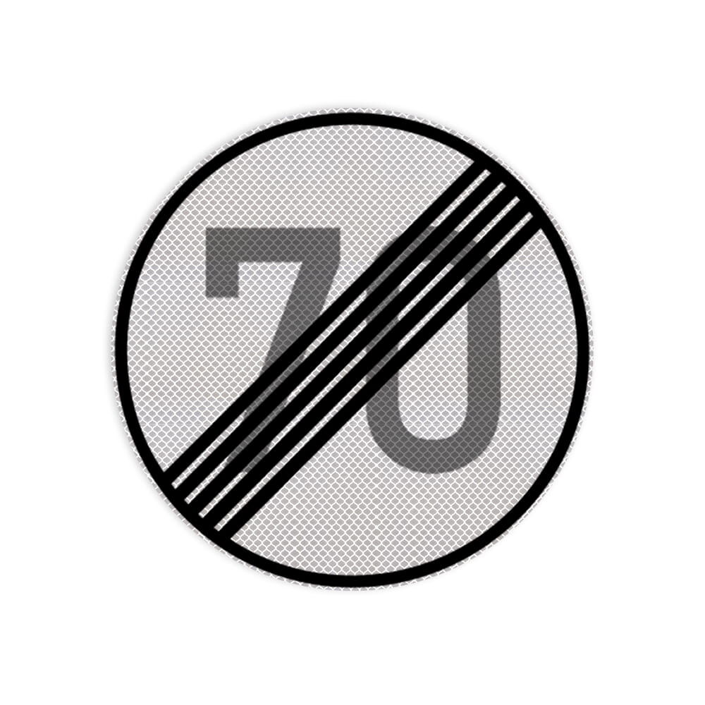 VZ 278-70 Ende der zulässigen Höchstgeschwindigkeit 70 km/h VZ 278-70 Ende der zulässigen Höchstgeschwindigkeit 70 km/h