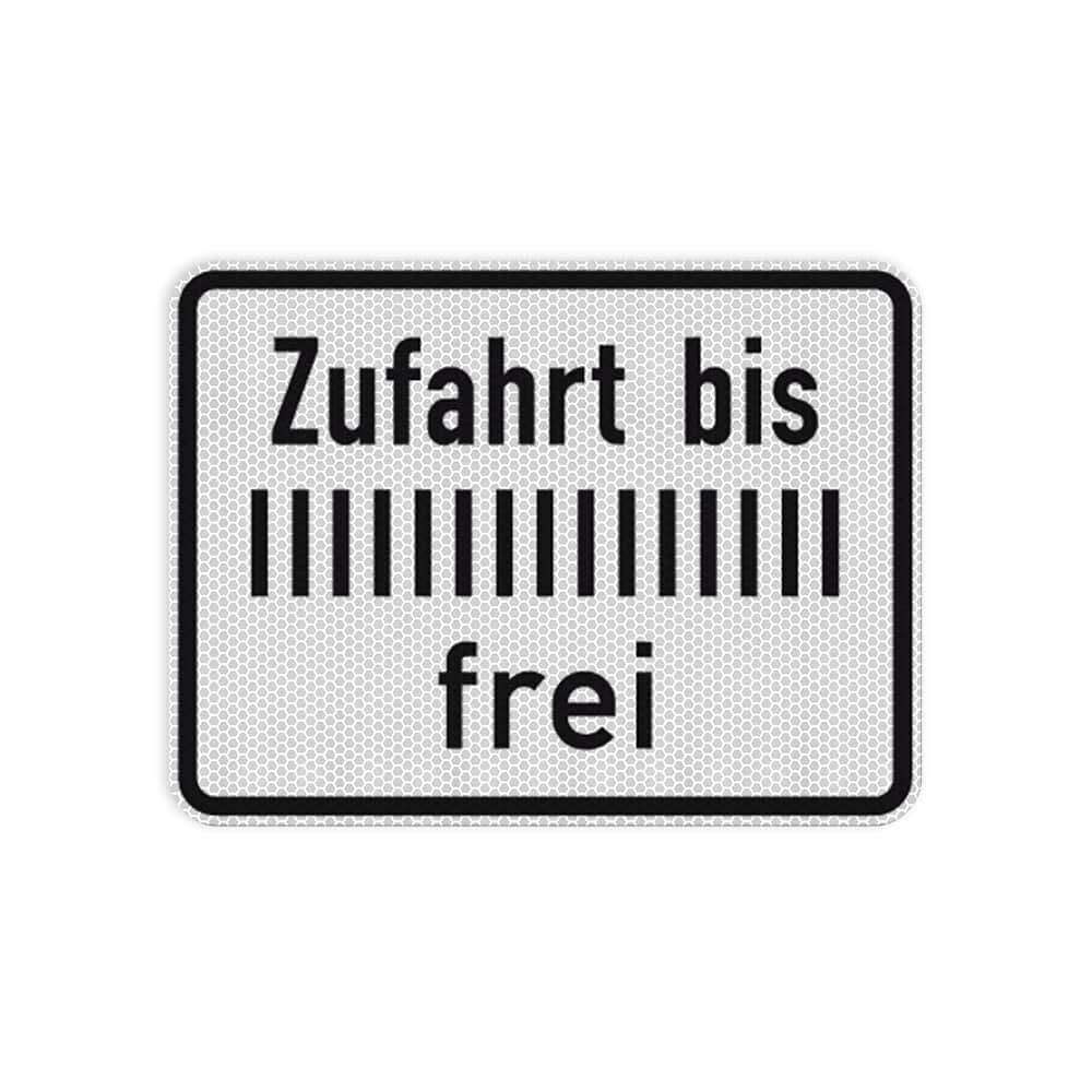 VZ 1028-33 Zufahrt bis … frei VZ 1028-33 Zufahrt bis … frei