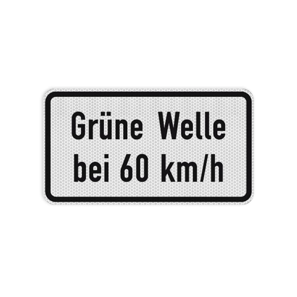 VZ 1012-34 Grüne Welle bei … km/h RA 2 231 x 420 mm 3 mm Dibond