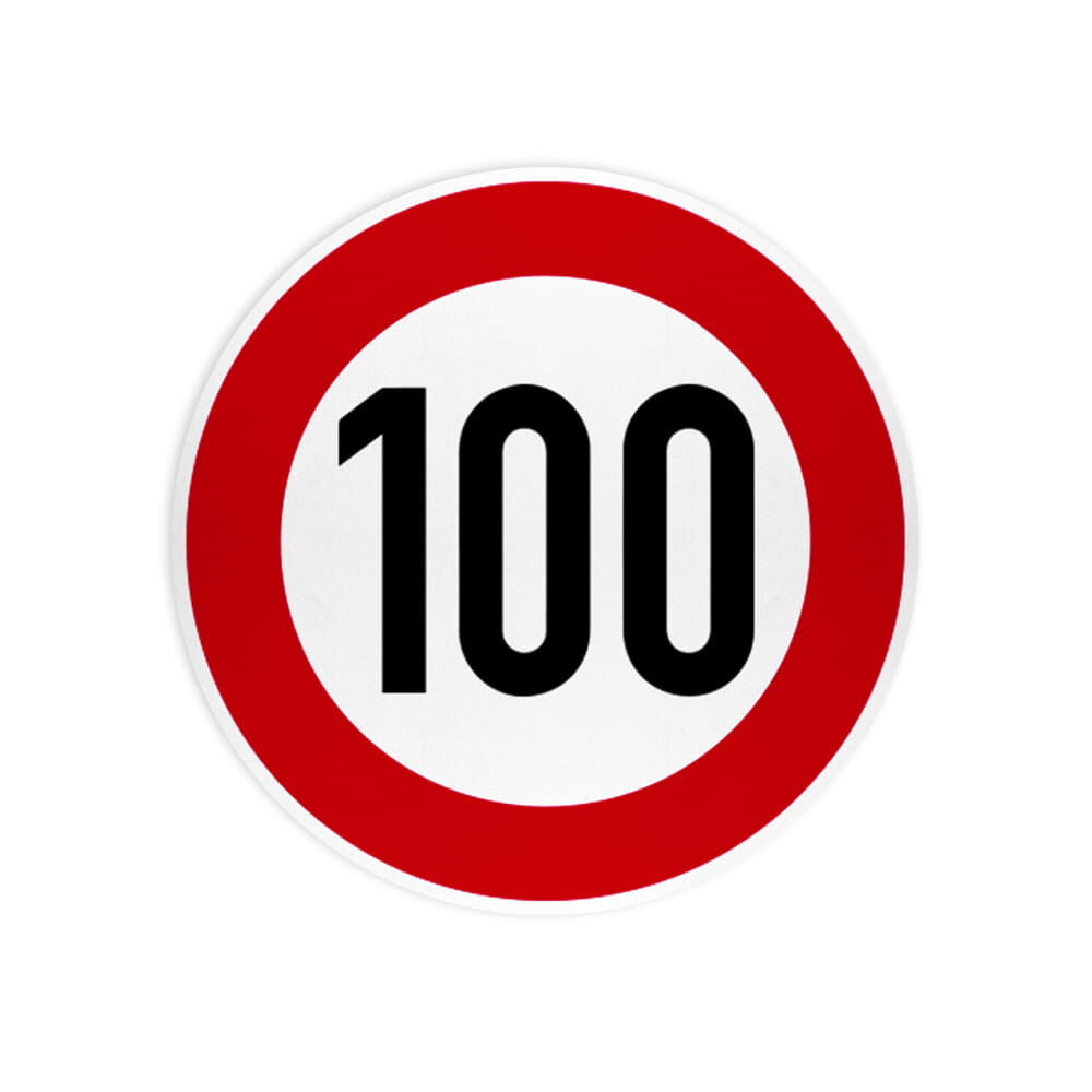 VZ 274-100 Zulässige Höchstgeschwindigkeit 100 km/h VZ 274-100 Zulässige Höchstgeschwindigkeit 100 km/h