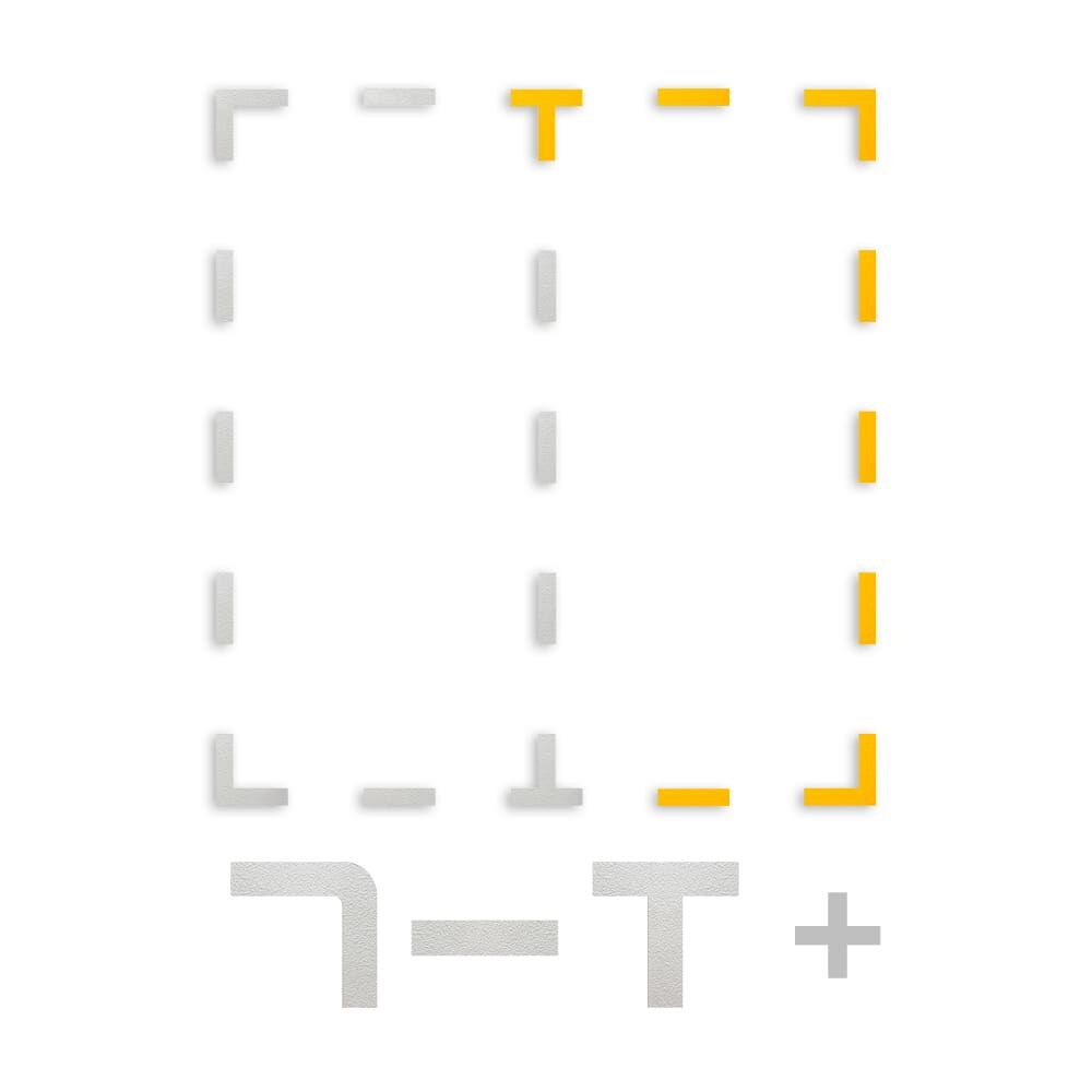 Variantenübersicht der 3M Stamark Bodenmarkierungen für Parkflächen in Weiß und Gelb