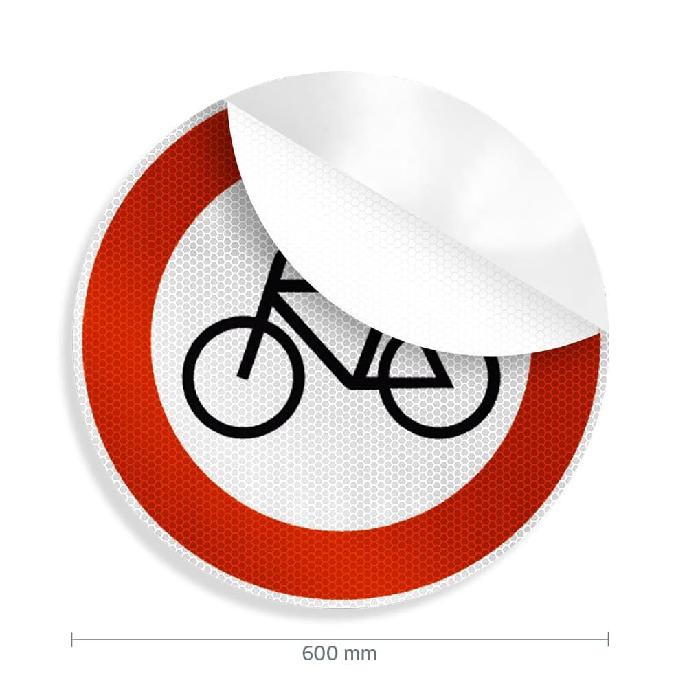 Verkehrszeichen 254 selbstklebend mit abgelöster Ecke, Durchmesser 600 mm