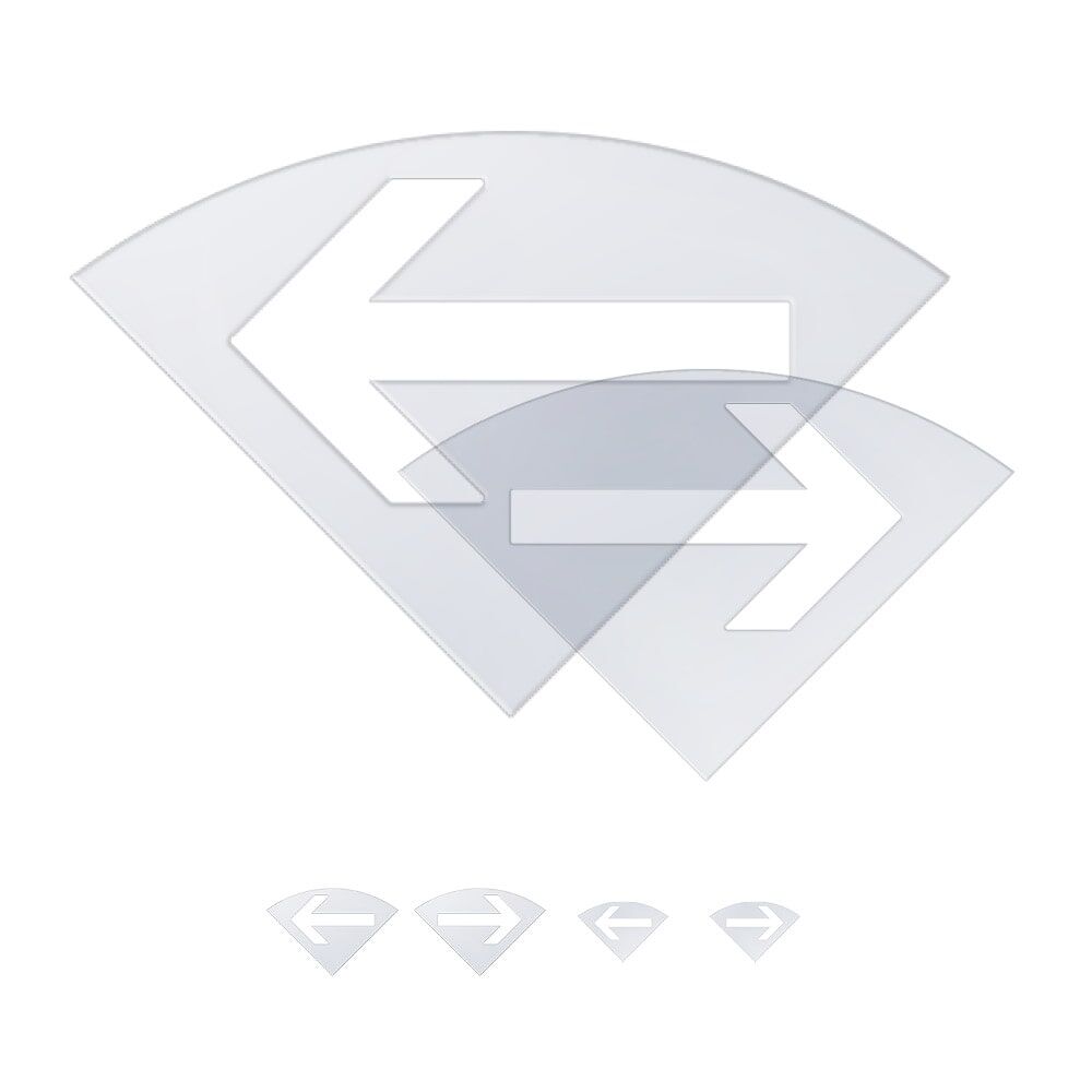 Schablonen-Set Pfeile links/rechts für eingeschränktes Halteverbot, transparent