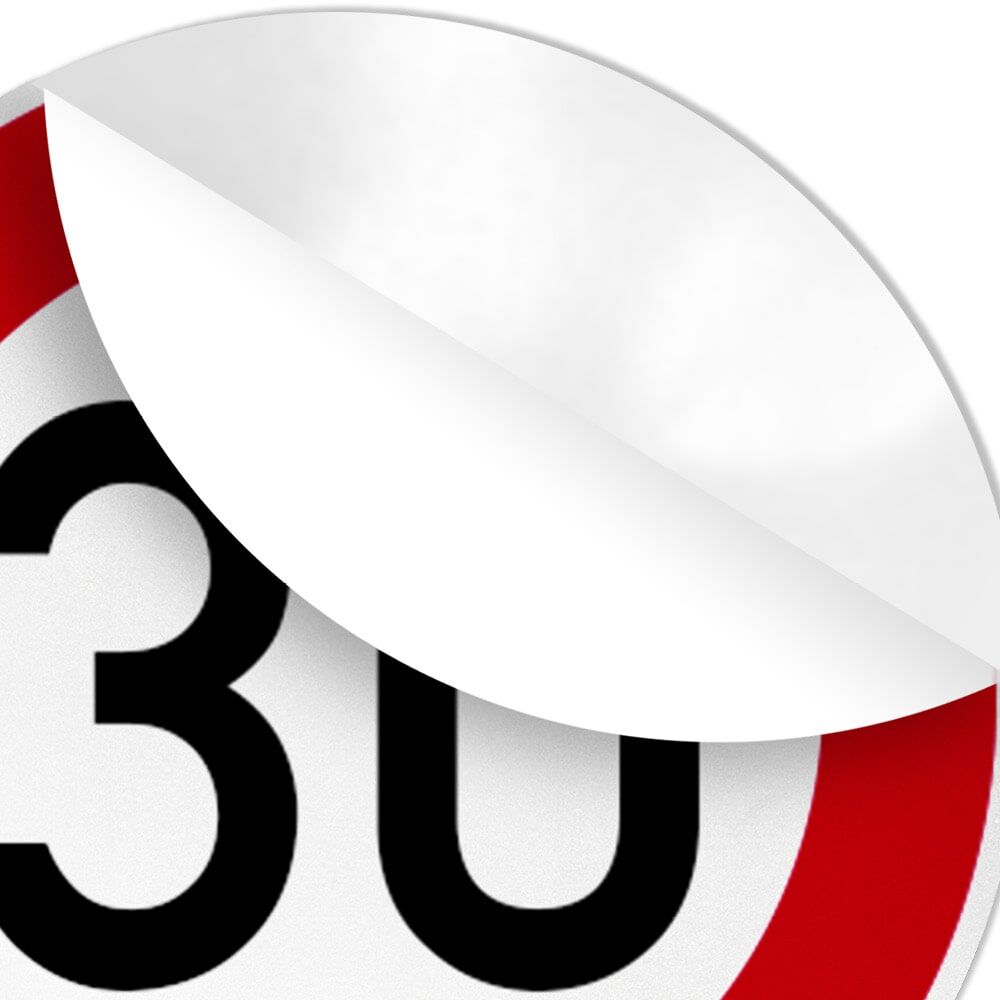 Detailansicht Reflexfolie RA1 (Tempo 30)