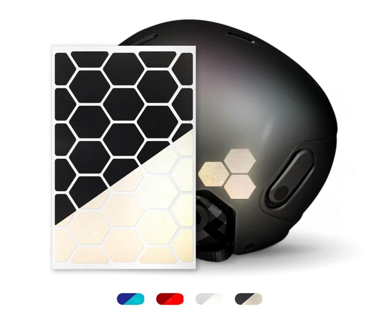 Reflexsticker Light Waben auf Fahrradhelm zur individuellen Sichtbarkeitsmarkierung