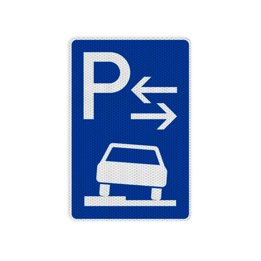 VZ 315-53 Parken auf Gehwegen halb in Fahrtrichtung links Mitte RA 2 630 x 420 mm 3 mm Dibond