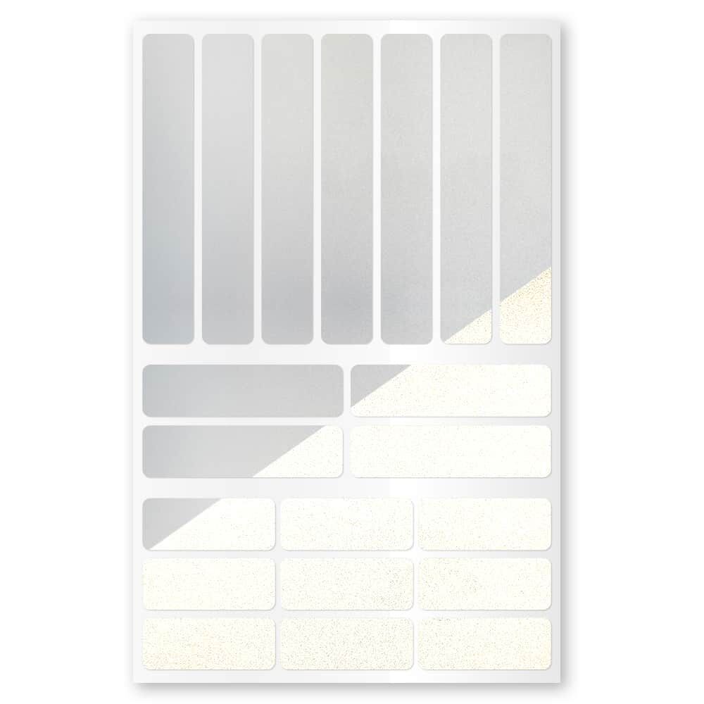 Reflexsticker Light Streifenmix in Weiß auf Stickerbogen