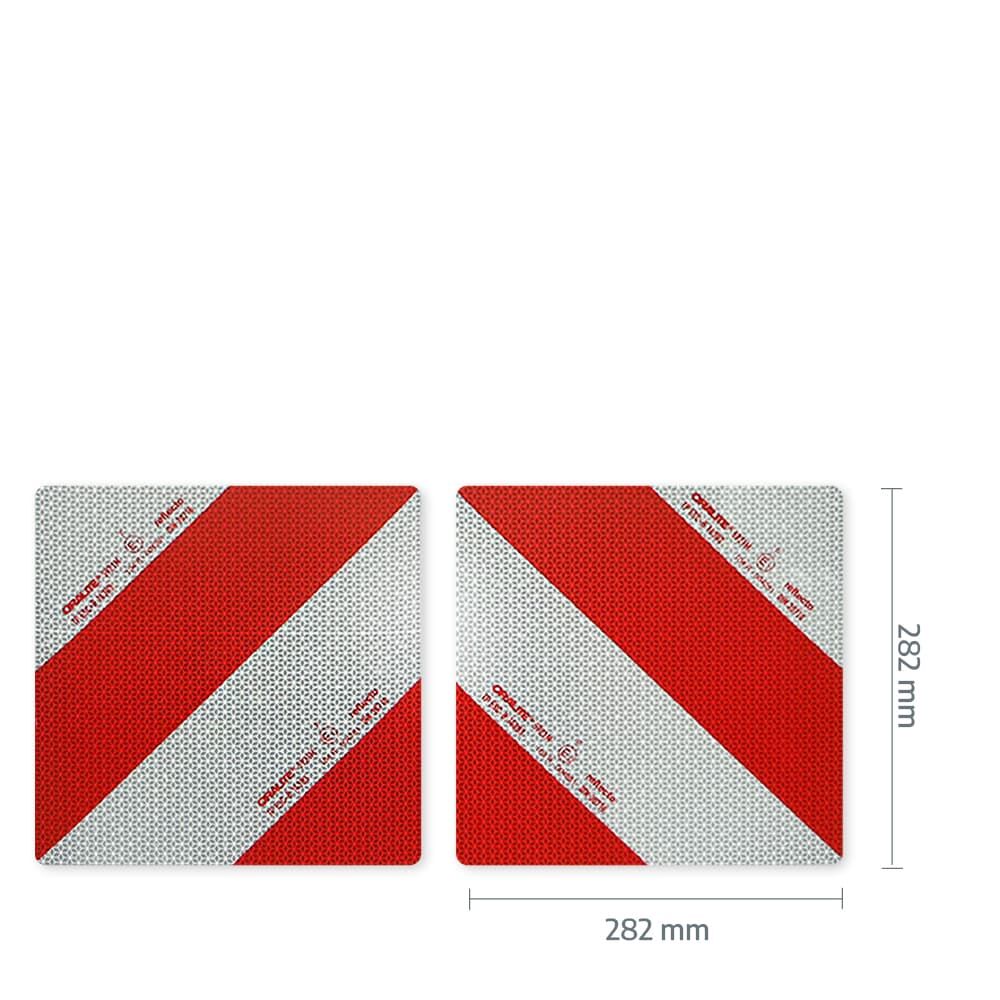Reflecto 5921M Zuschnitte mit Maßangaben: je 282 × 282 mm.
