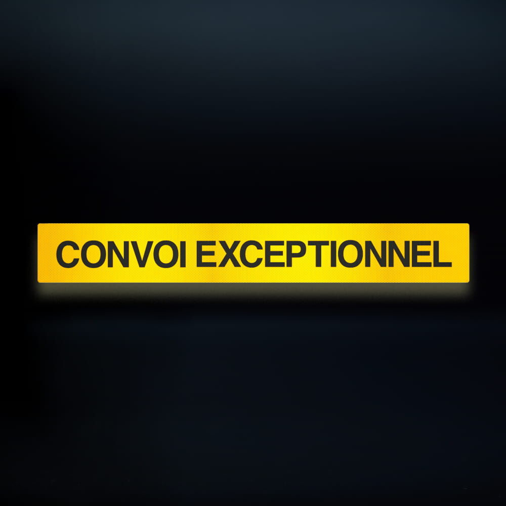 Reflektierendes Schild "CONVOI EXCEPTIONNEL" bei Dunkelheit, RA2/C