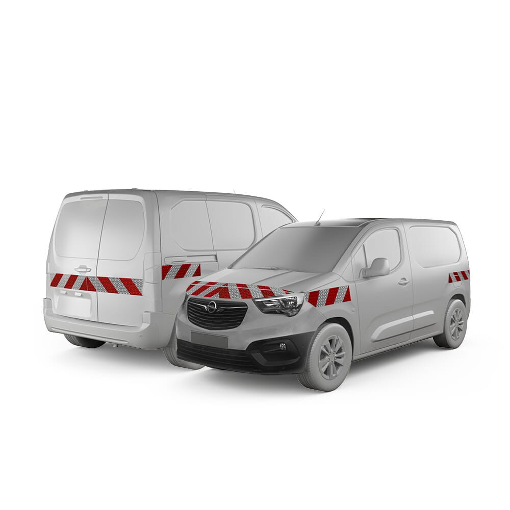 Opel Combo-e Cargo Warnmarkierung 2018 - 2023 Hecktür Komplettsatz