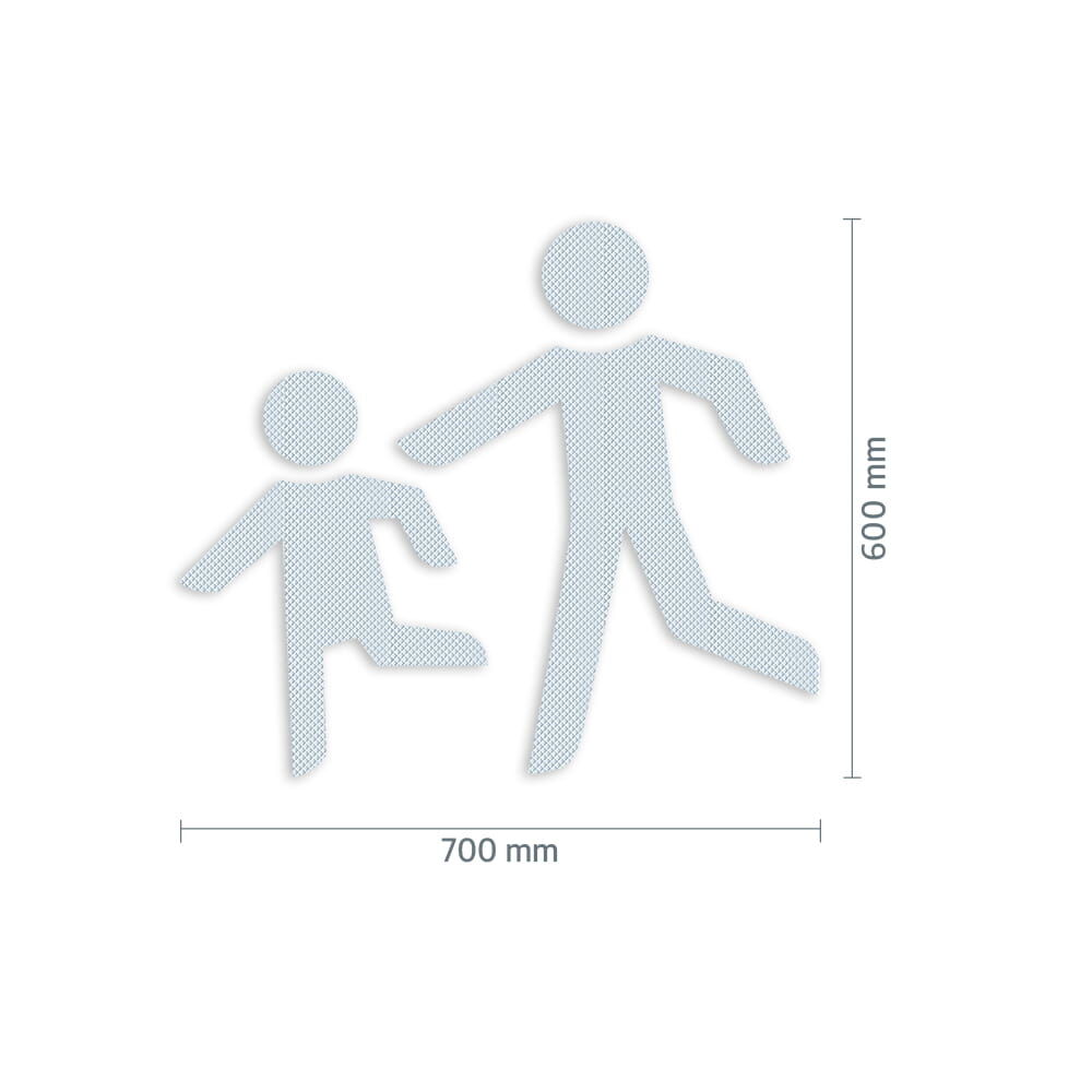 Maßgrafik des Piktogramms, Breite 700 mm, Höhe 600 mm, Verkehrsklasse P7 in weiß