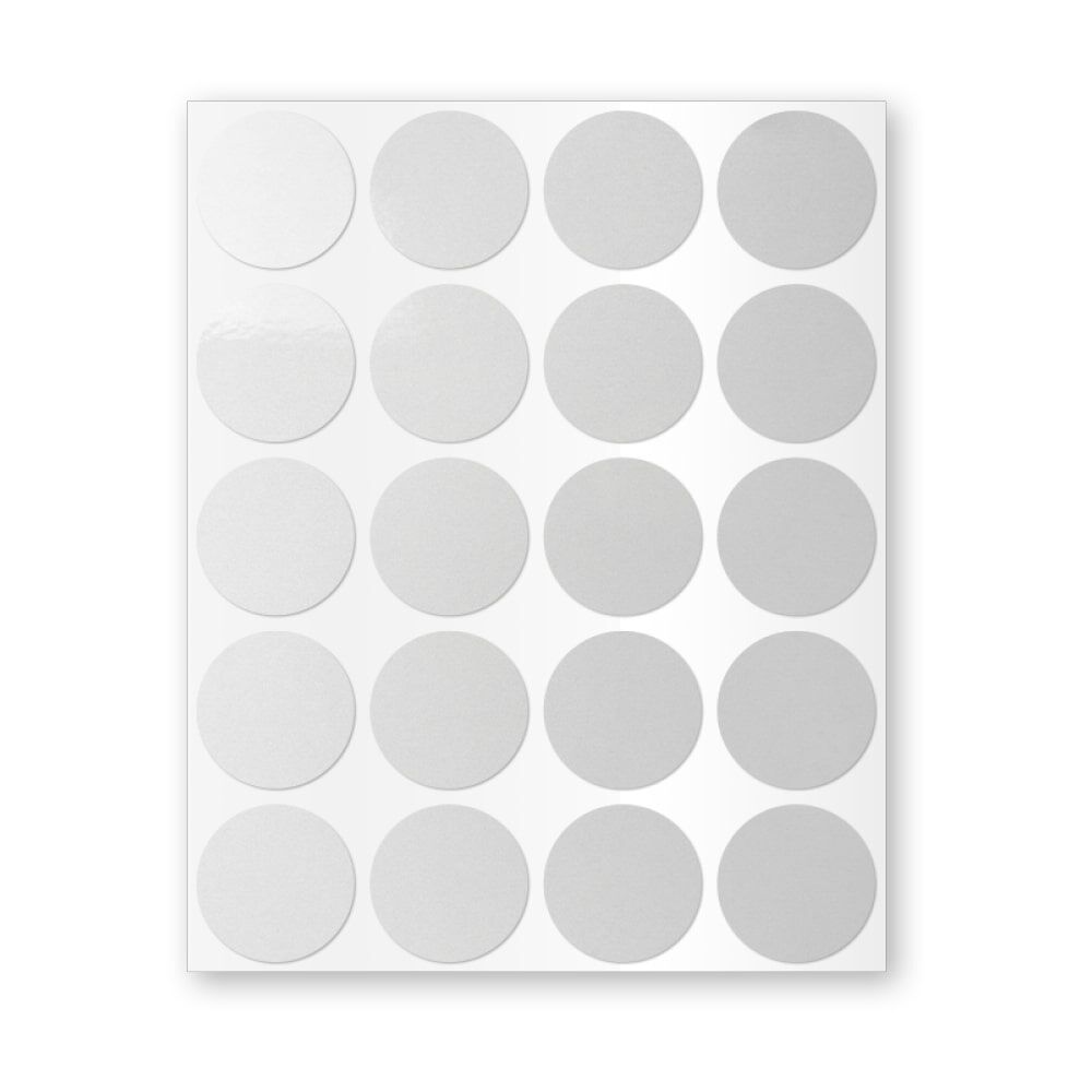 Weiße Geocaching Reflektoren auf selbstklebendem Stickerbogen