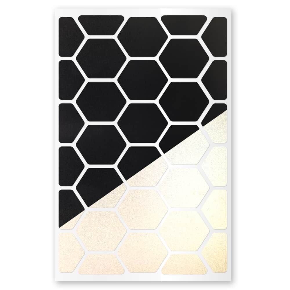 Reflexsticker Light Waben in Schwarz auf Stickerbogen