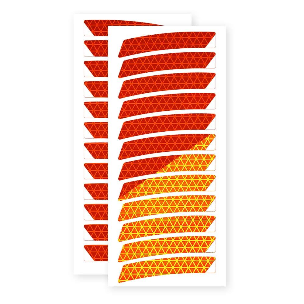 Felgensticker Neon 20 Zoll in Fluor-Orange auf Stickerbogen