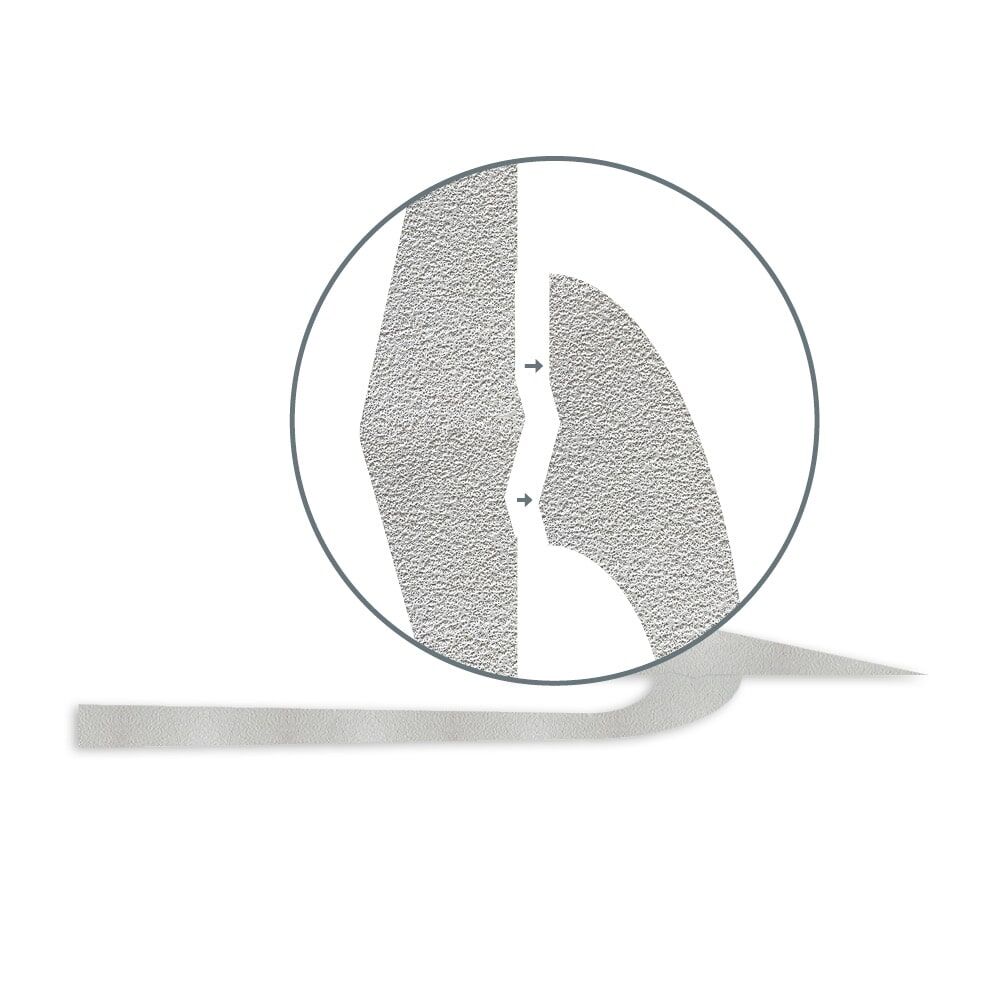 Vergrößerter Ausschnitt verdeutlicht Oberflächenstruktur sowie präzise Passform der Einzelteile