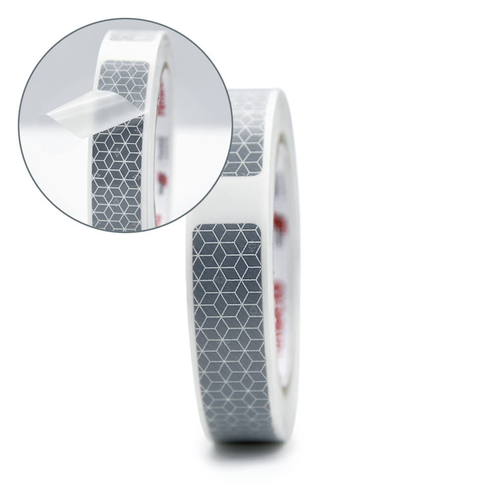 Rolle Orafol VC110 Gaps mit Detaillupe des leicht abgezogenen Applikationstapes