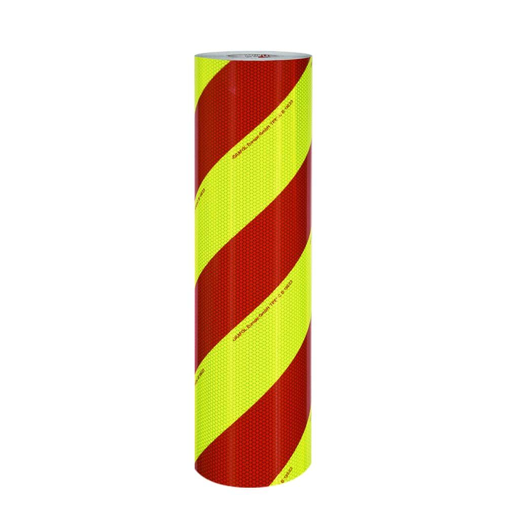 Rolle VC 612RA rechtsweisend, 610 mm breit, rot-gelbe Diagonalfolie
