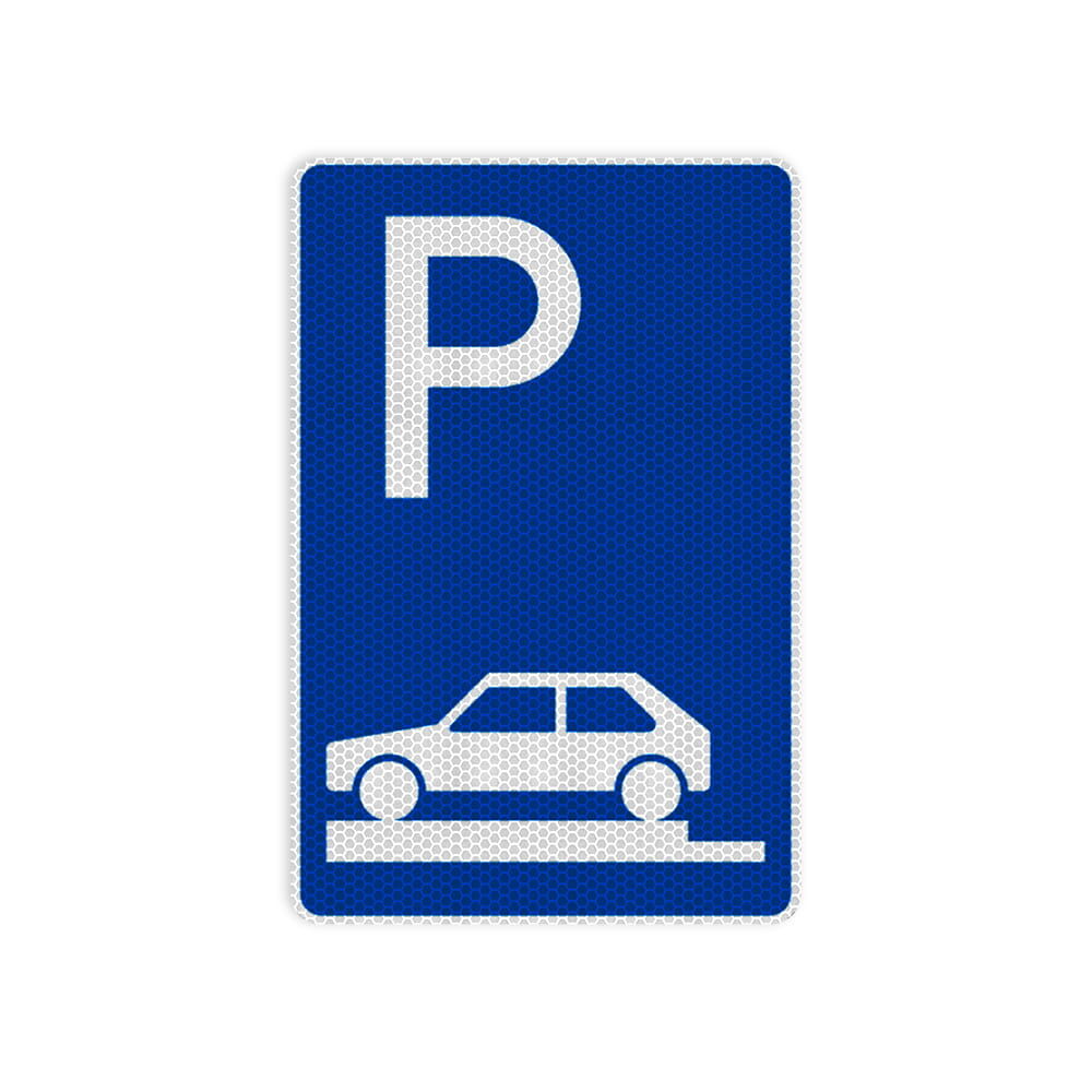 VZ 315-80 Parken auf Gehwegen, ganz quer zur Fahrtrichtung links RA 2 630 x 420 mm 3 mm Dibond