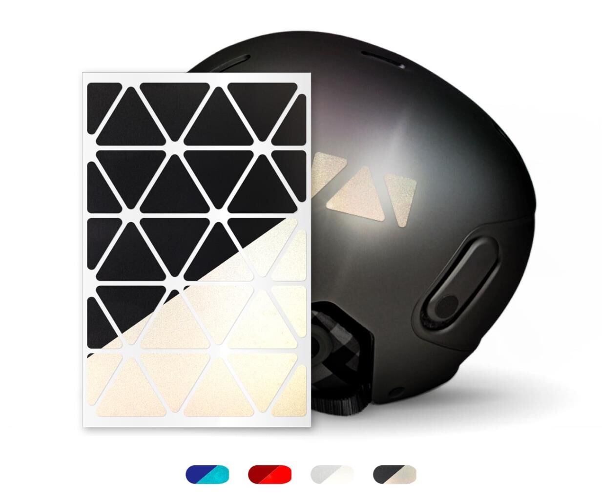 Reflexsticker Light Dreiecke auf Fahrradhelm für bessere Sichtbarkeit