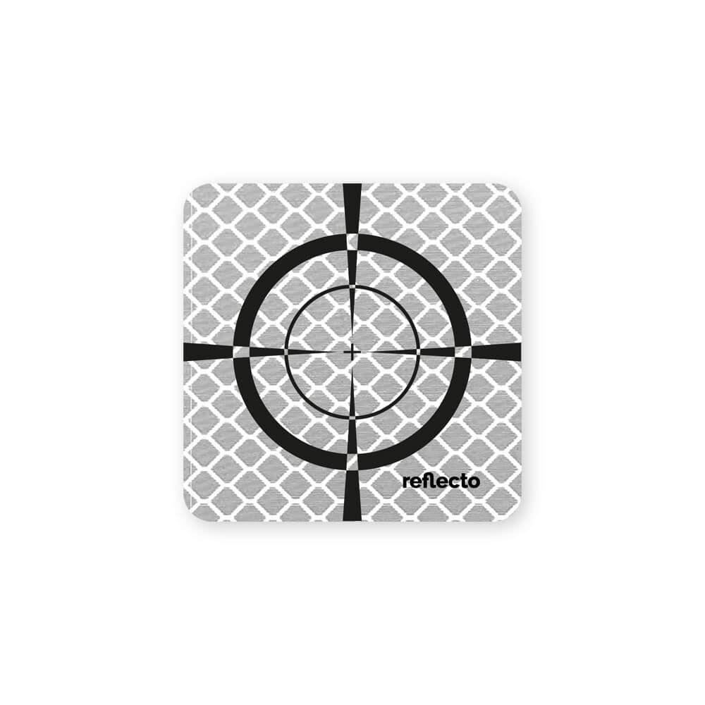 Reflexzielmarke weiß mit Fadenkreuz 60 x 60 mm selbstklebend