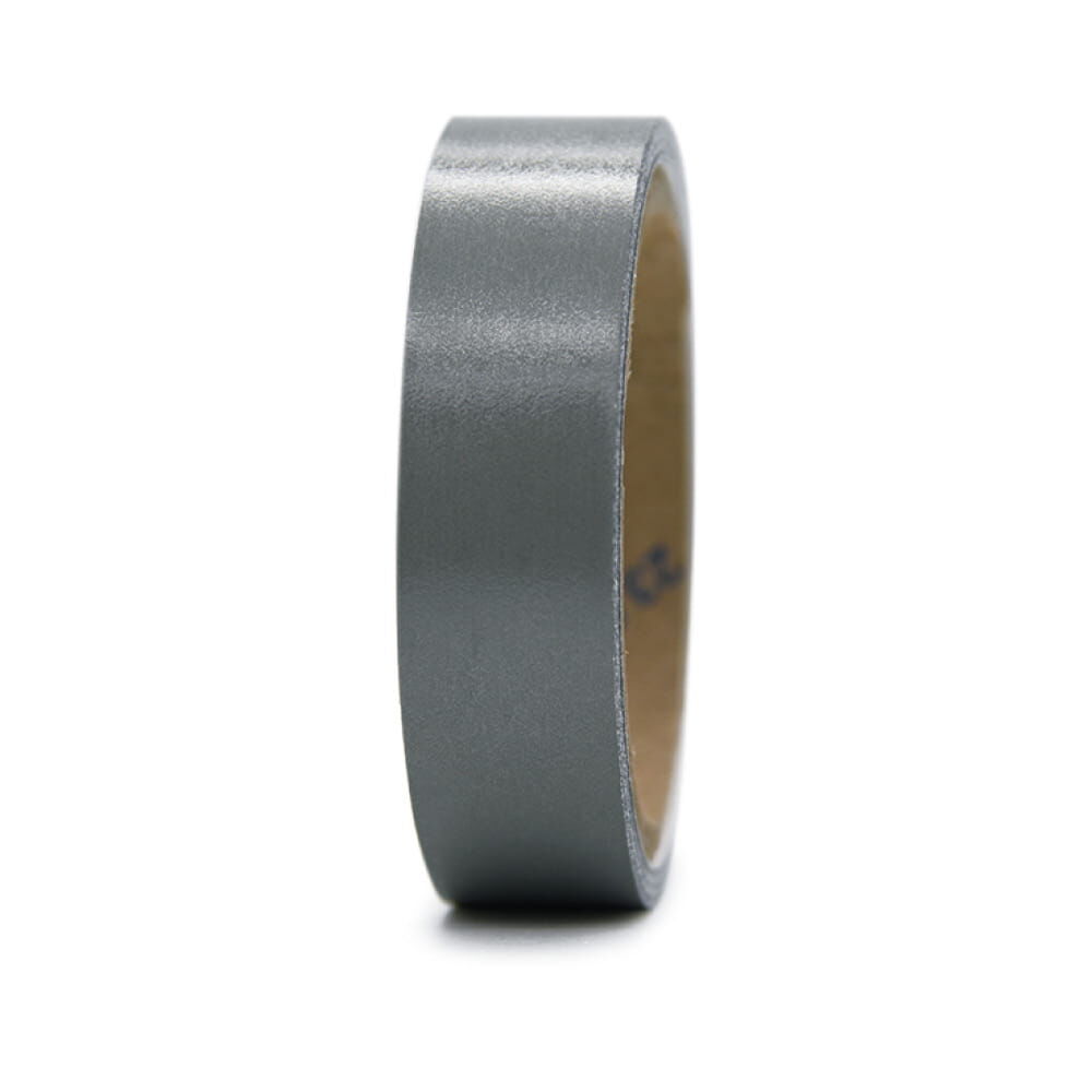 Frontale Ansicht der 5 m 3M Scotchlite 8725 Reflexgewebe-Rolle, silber. Rollenbreite 25,4 mm