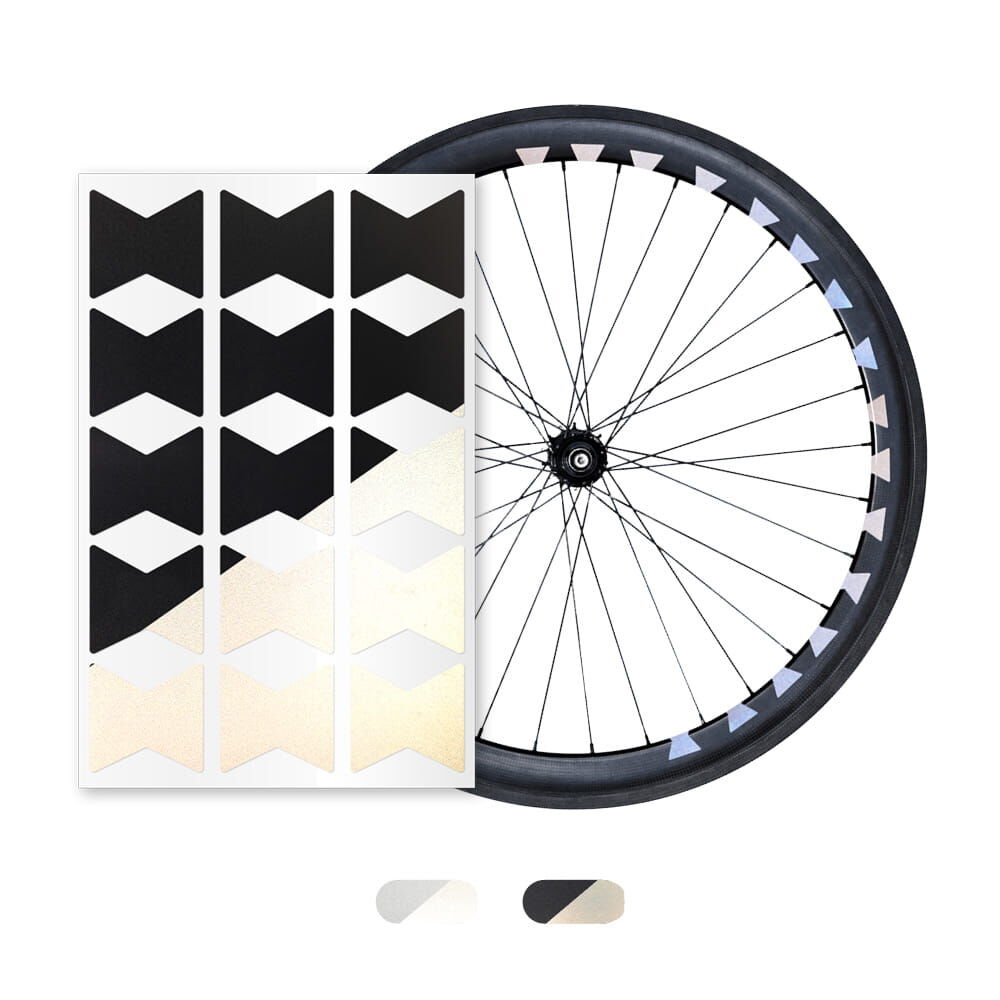 Sanduhr-Felgensticker auf Fahrradfelge zur individuellen Gestaltung