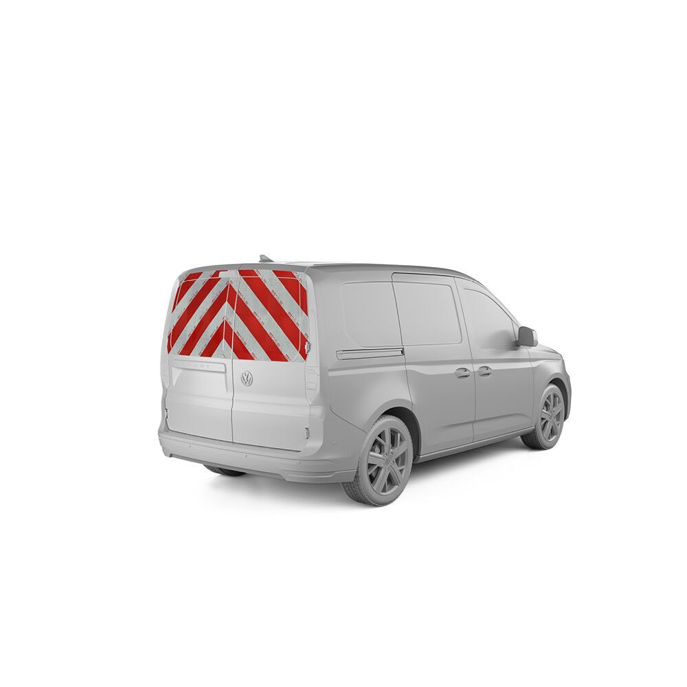 VW Caddy V Heckwarnmarkierung oben mit Blindfenster Höhe 1 m