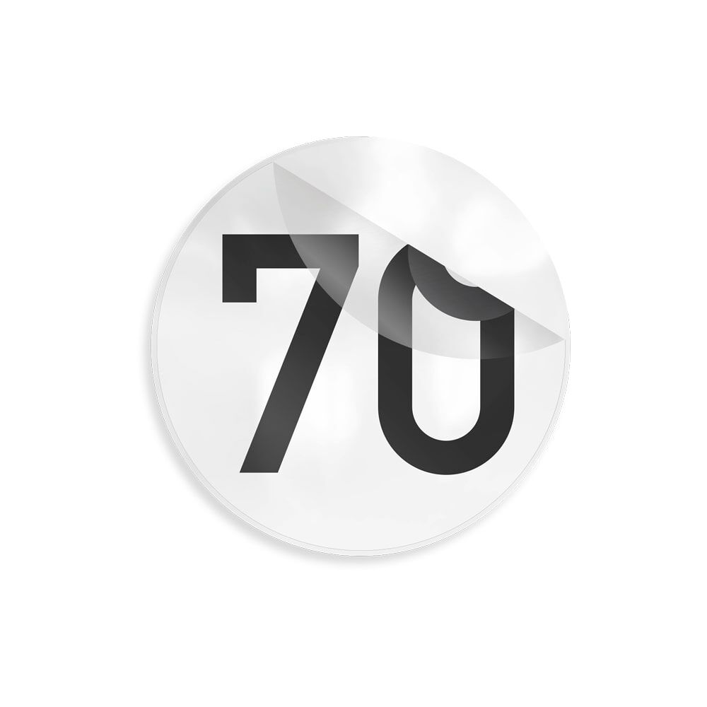 Bedrucktes Overlay Verkehrszeichen 70 km/h zur temporären Zusatzbeschilderung