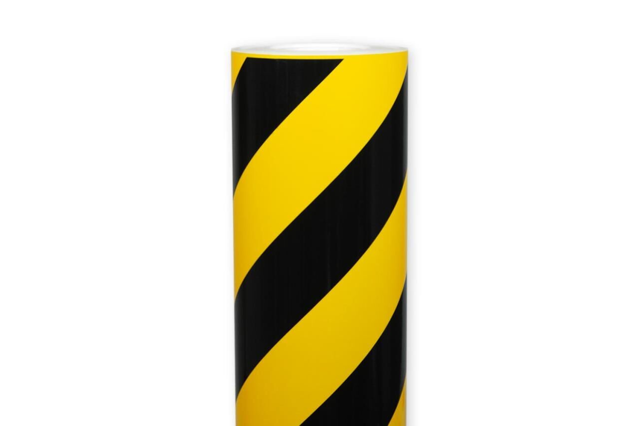 Einzelne Rolle Orafol ORALITE 5431 Industrie-Warnfolie schwarz-gelb, 600 mm, rechtsweisend