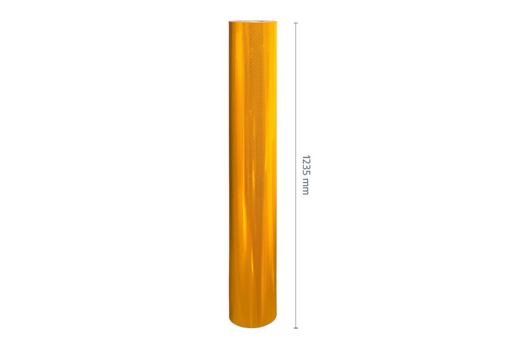 Gelbe ORAFOL 6910 Reflexfolie als Großrolle mit 1235 mm Rollenbreite