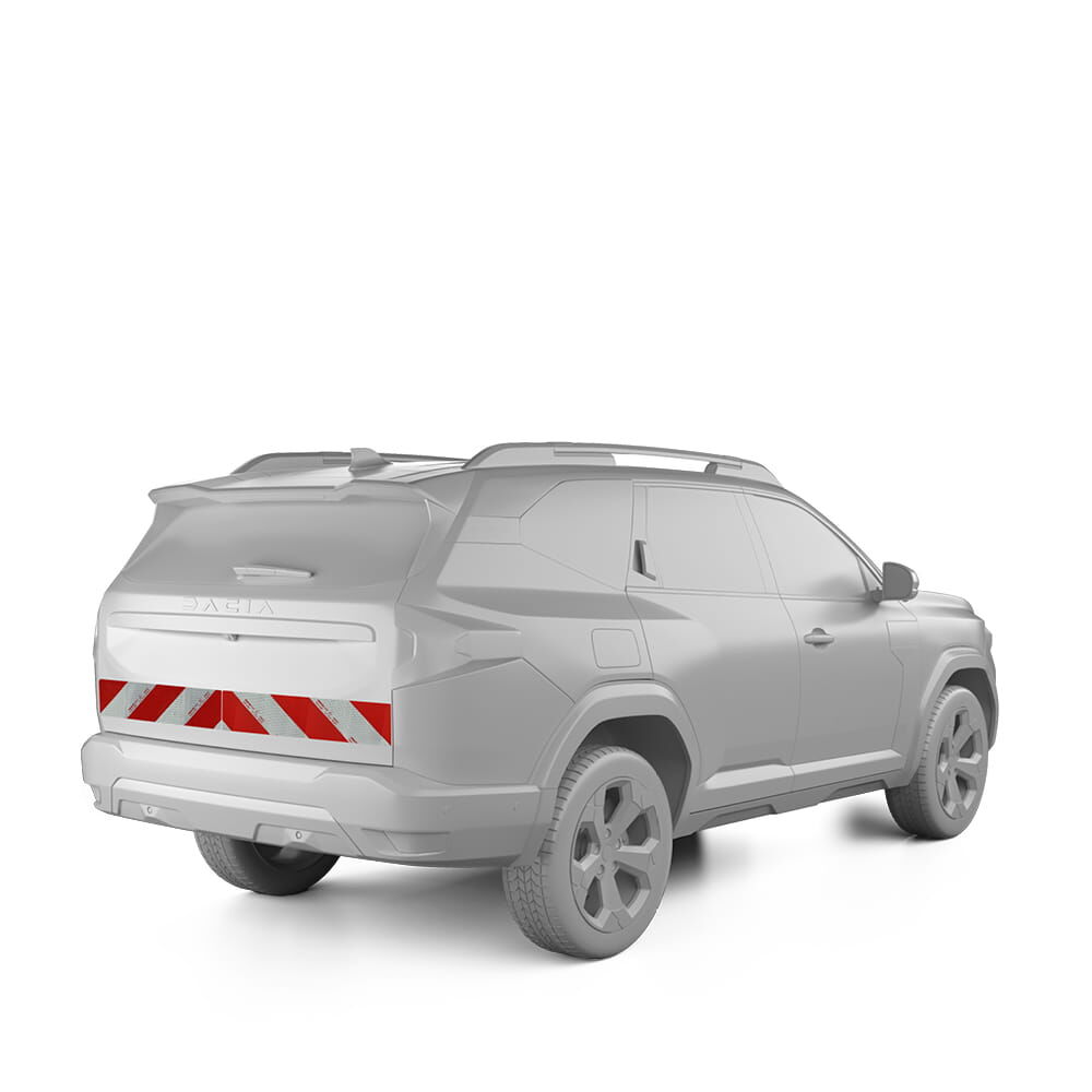 Dacia Duster III mit Heckwarnmarkierung, Baujahr 2024