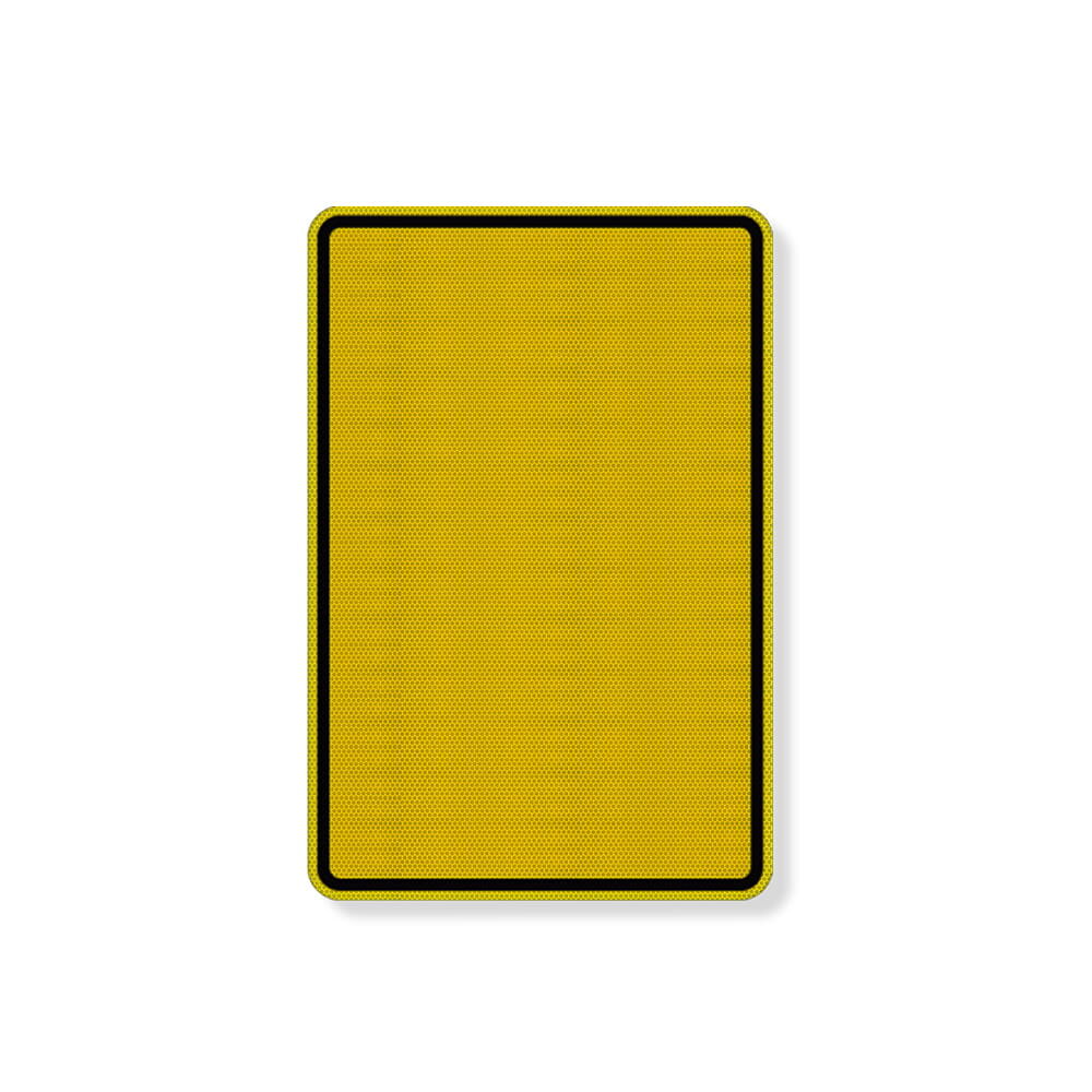 Gelbe reflektierende Umleitungsfolie blanko, rechteckig 420 × 630 mm, schwarz gerahmt