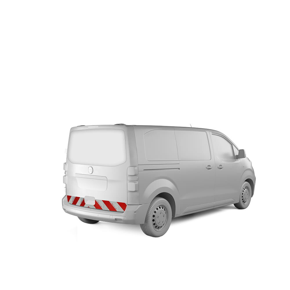 Heckmarkierung am Fiat Scudo mit Heckklappe, Baujahr 2024