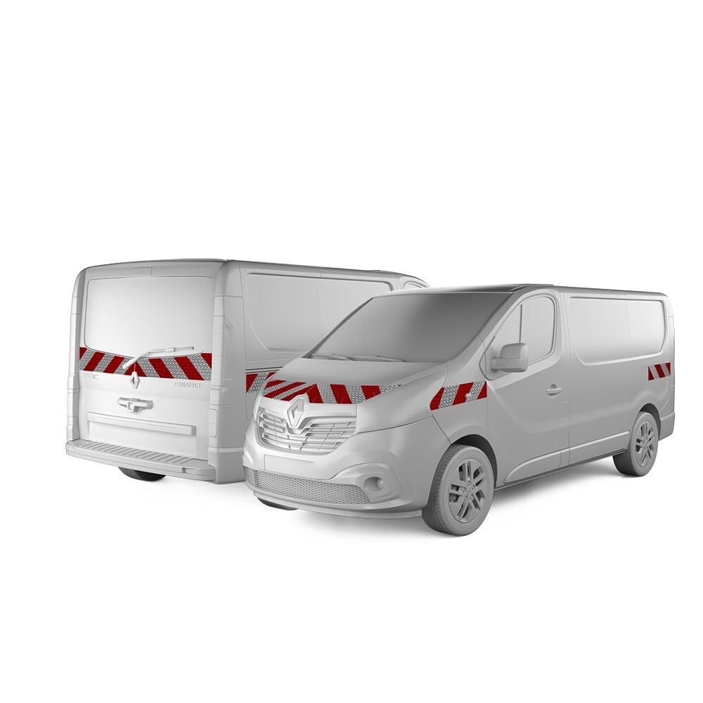 Renault Trafic Warnmarkierung 2019 - 2021 Heckklappe Komplettsatz