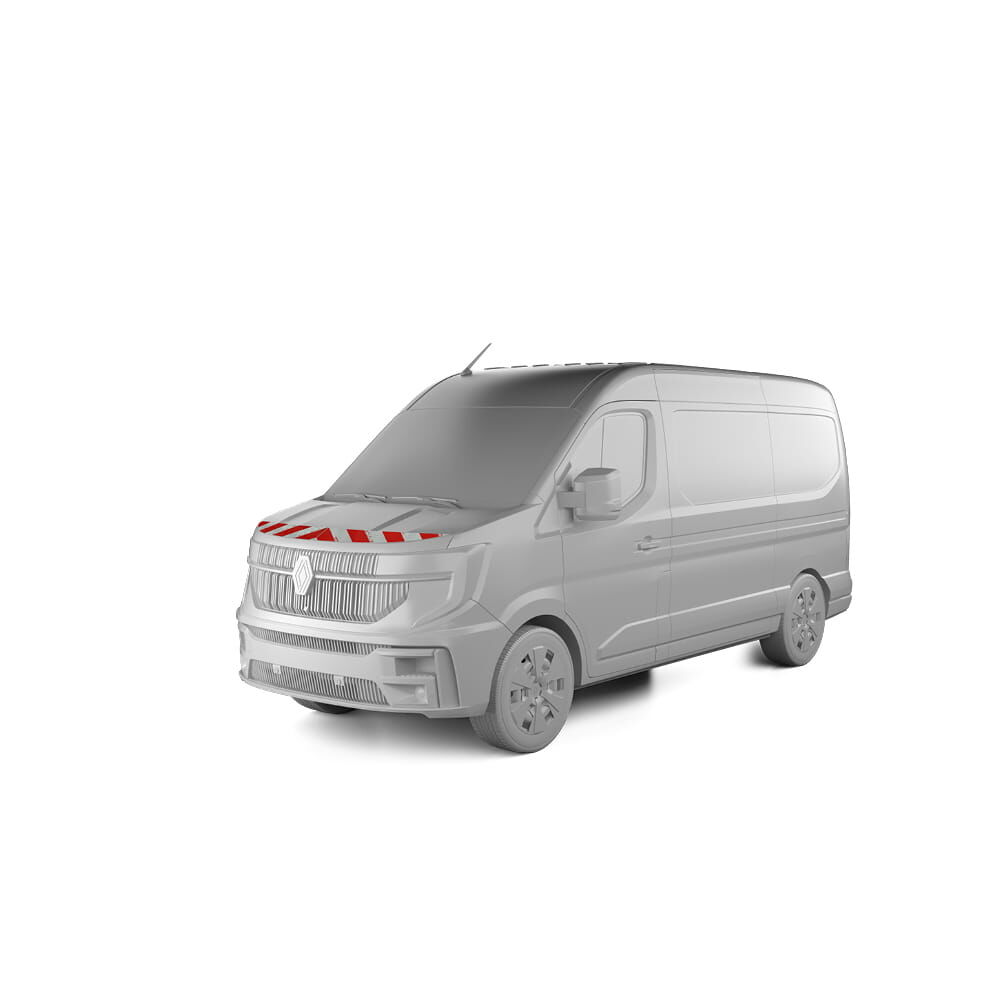 Renault Master Warnmarkierung ab 09-2024 Hecktür Frontmarkierung