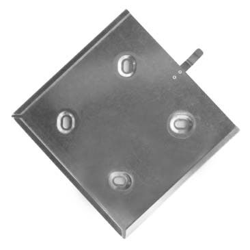 Quadratischer Stahlhalter 250×250 mm mit Feder zum Einspannen von Gefahrenzetteln