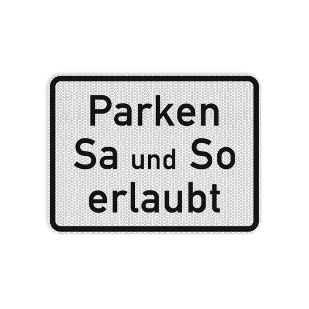 VZ 1042-37 Parken Samstag und Sonntag erlaubt VZ 1042-37 Parken Samstag und Sonntag erlaubt